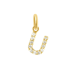 Pendentif gigi CLOZEAU Lucky Letter U Diamants Or Jaune
