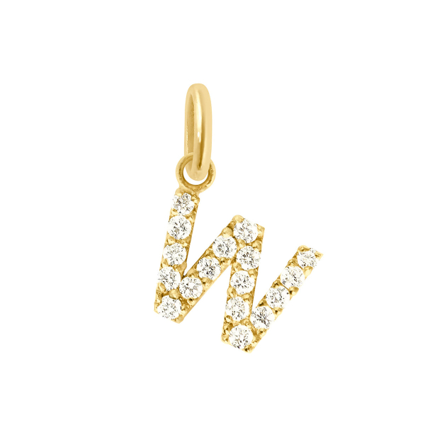 Pendentif gigi CLOZEAU Lucky Letter W Diamants Or Jaune