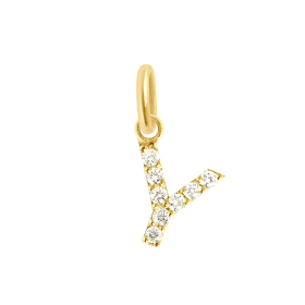 Pendentif gigi CLOZEAU Lucky Letter Y Diamants Or Jaune