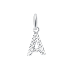 Pendentif gigi CLOZEAU Lucky Letter A Diamants Or Blanc