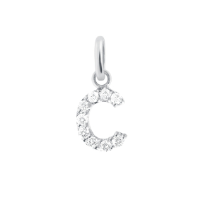 Pendentif gigi CLOZEAU Lucky Letter C Diamants Or Blanc