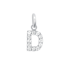 Pendentif gigi CLOZEAU Lucky Letter D Diamants Or Blanc