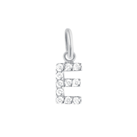 Pendentif gigi CLOZEAU Lucky Letter E Diamants Or Blanc