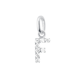 Pendentif gigi CLOZEAU Lucky Letter F Diamants Or Blanc