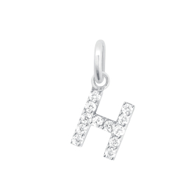 Pendentif gigi CLOZEAU Lucky Letter H Diamants Or Blanc