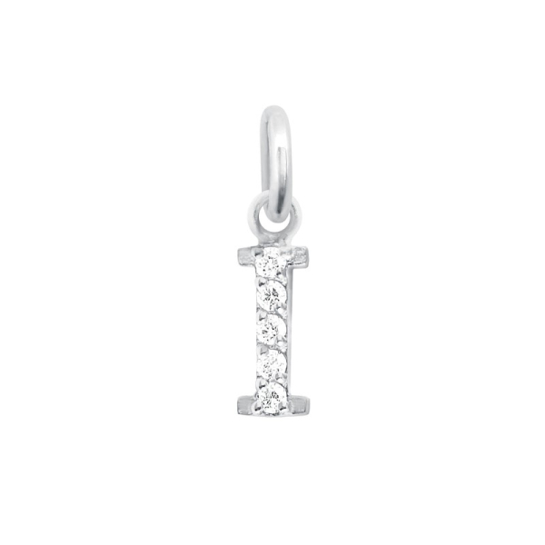 Pendentif gigi CLOZEAU Lucky Letter I Diamants Or Blanc