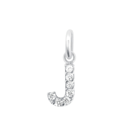 Pendentif gigi CLOZEAU Lucky Letter J Diamants Or Blanc