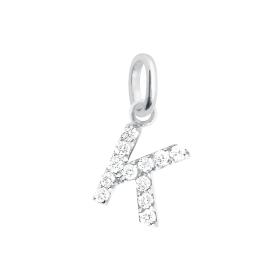 Pendentif gigi CLOZEAU Lucky Letter K Diamants Or Blanc