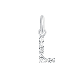 Pendentif gigi CLOZEAU Lucky Letter L Diamants Or Blanc