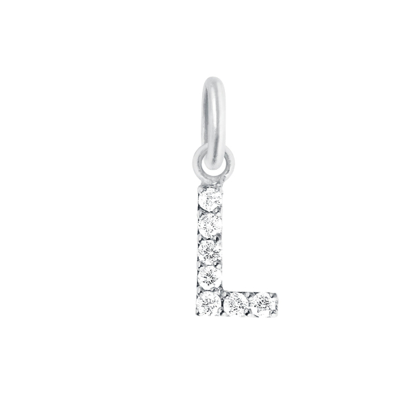 Pendentif gigi CLOZEAU Lucky Letter L Diamants Or Blanc