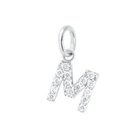 Pendentif gigi CLOZEAU Lucky Letter M Diamants Or Blanc