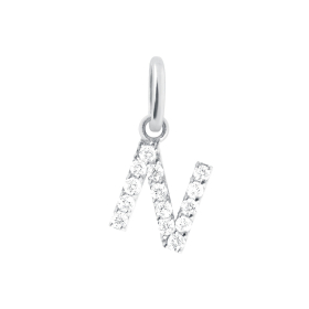 Pendentif gigi CLOZEAU Lucky Letter N Diamants Or Blanc