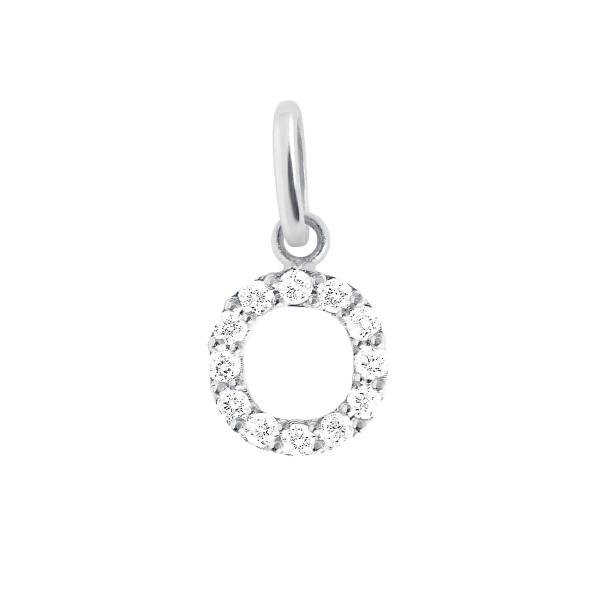 Pendentif gigi CLOZEAU Lucky Letter O Diamants Or Blanc