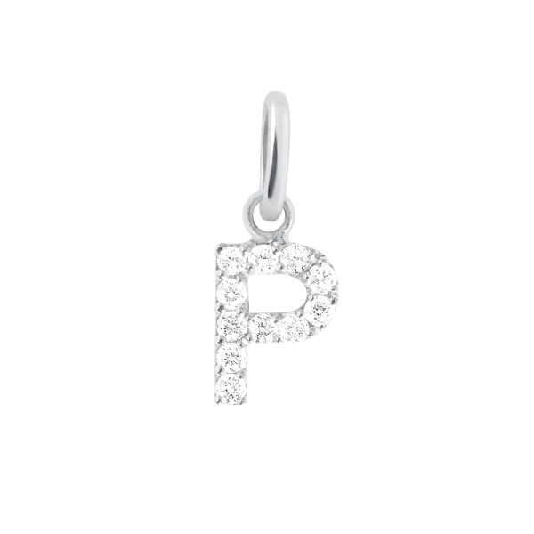 Pendentif gigi CLOZEAU Lucky Letter P Diamants Or Blanc