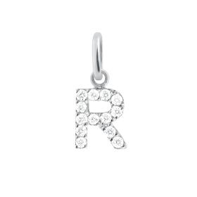 Pendentif gigi CLOZEAU Lucky Letter R Diamants Or Blanc
