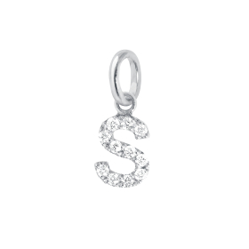 Pendentif gigi CLOZEAU Lucky Letter S Diamants Or Blanc