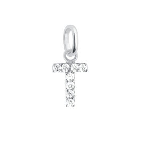 Pendentif gigi CLOZEAU Lucky Letter T Diamants Or Blanc