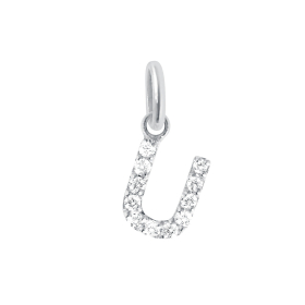Pendentif gigi CLOZEAU Lucky Letter U Diamants Or Blanc