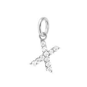Pendentif gigi CLOZEAU Lucky Letter X Diamants Or Blanc