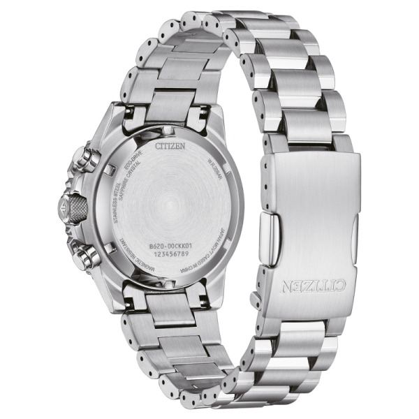Montre Citizen Promaster Sky Chrono Navihawk Eco-drive Cadran Argent Bracelet Acier