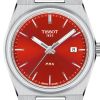Montre Tissot PRX Quartz 35mm Cadran Rouge Bracelet Acier