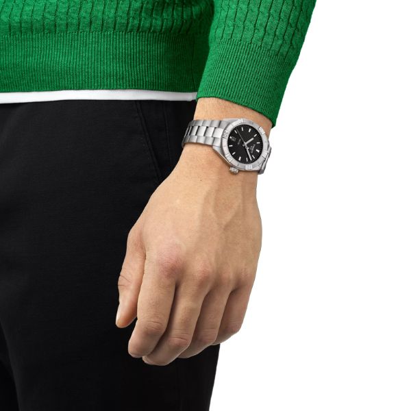 Montre Tissot PR 100 Sport Gent Cadran Noir Bracelet Acier