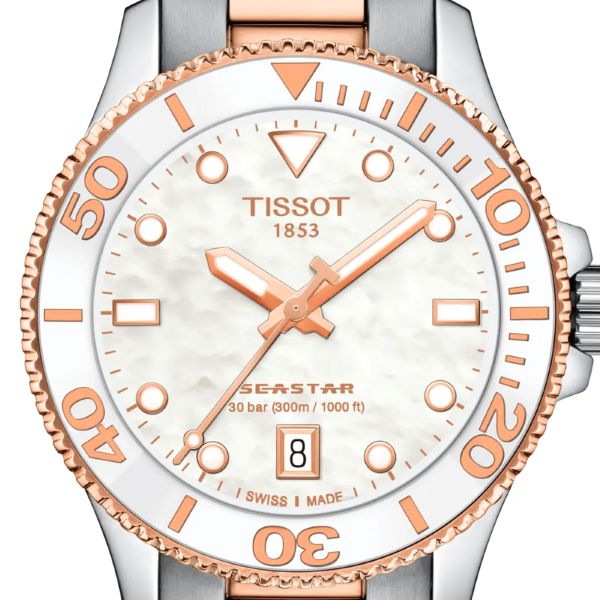 Montre Tissot Seastar 1000 Quartz 36mm Cadran Nacre blanche