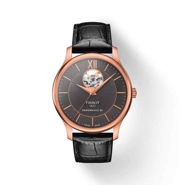 Montre Tissot Tradition Powermatic 80 Open Heart Cadran Anthracite