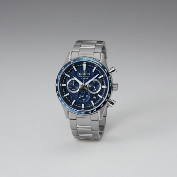 Montre Seiko SSB445P1 Chronographe Quartz Cadran Bleu