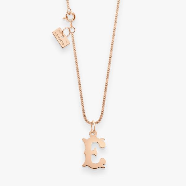 Pendentif Vanrycke Paris Lettrine E Or rose 18k