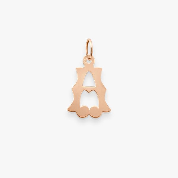 Pendentif Vanrycke Paris Lettrine A Or rose 18k