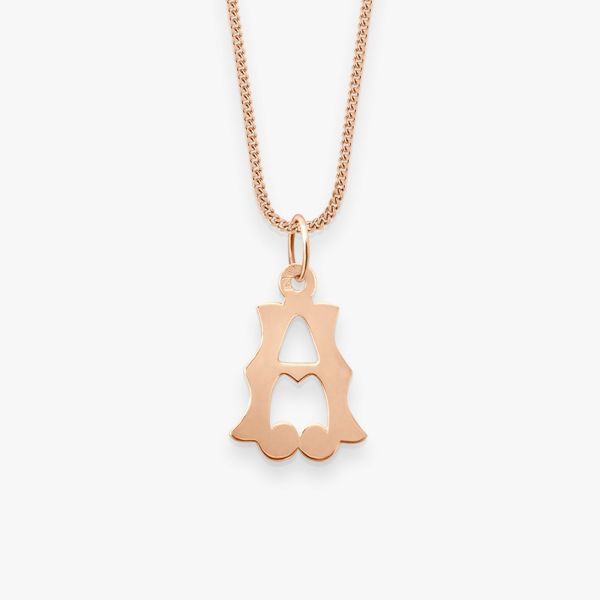 Pendentif Vanrycke Paris Lettrine A Or rose 18k