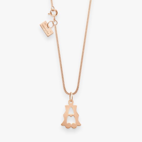 Pendentif Vanrycke Paris Lettrine A Or rose 18k