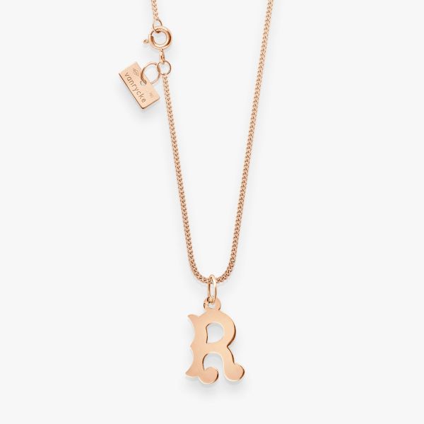 Pendentif Vanrycke Paris Lettrine R Or rose 18k