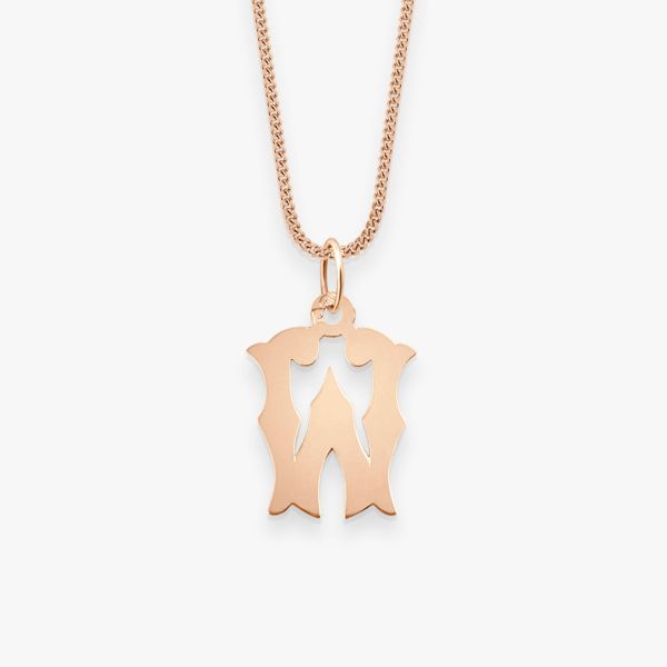 Pendentif Vanrycke Paris Lettrine W Or rose 18k