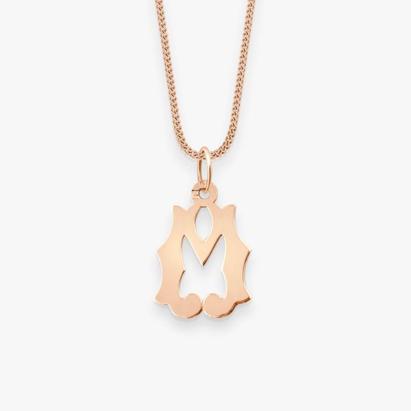 Pendentif Vanrycke Paris Lettrine M Or rose 18k