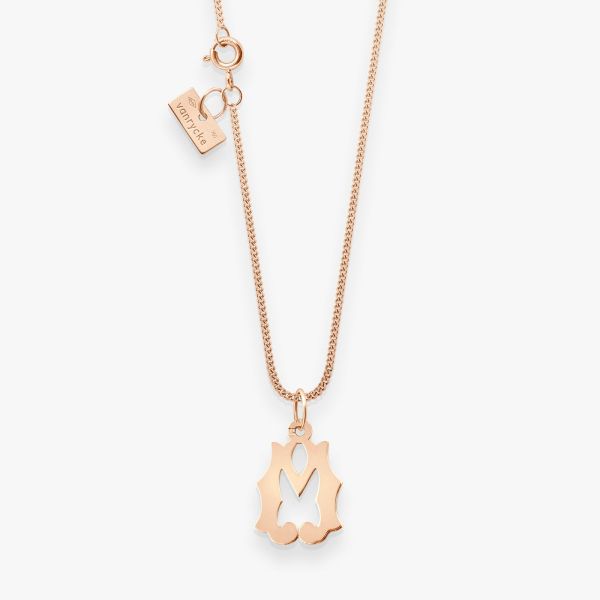 Pendentif Vanrycke Paris Lettrine M Or rose 18k