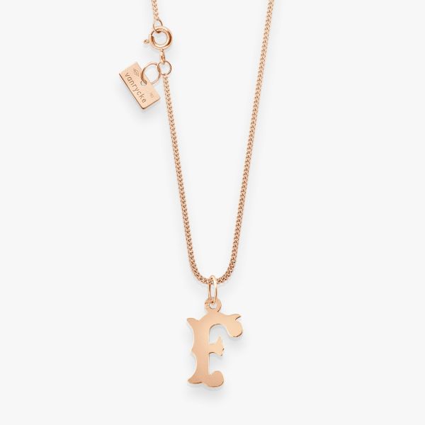 Pendentif Vanrycke Paris Lettrine F Or rose 18k