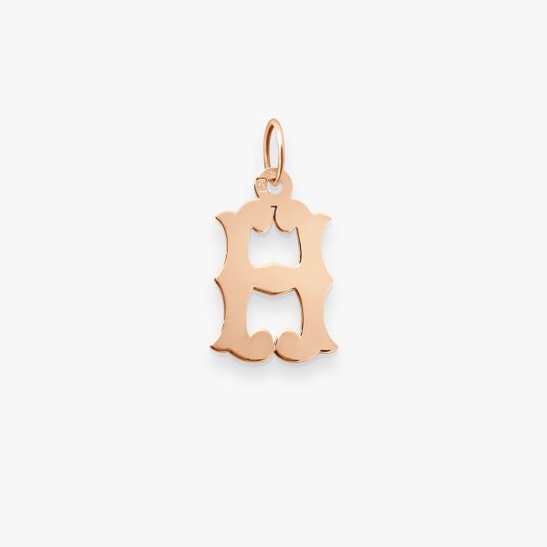 Pendentif Vanrycke Paris Lettrine H Or rose 18k