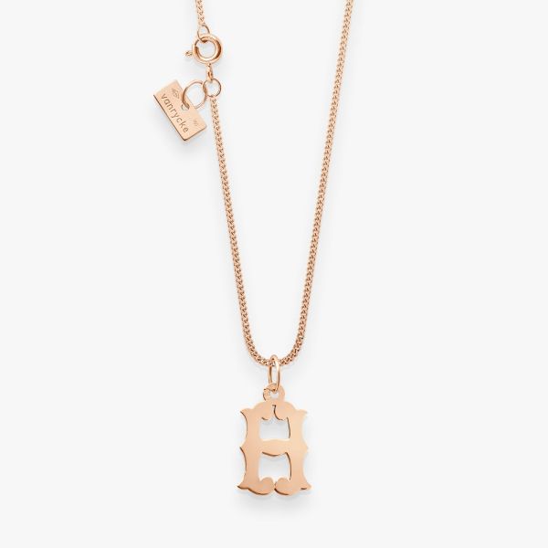 Pendentif Vanrycke Paris Lettrine H Or rose 18k