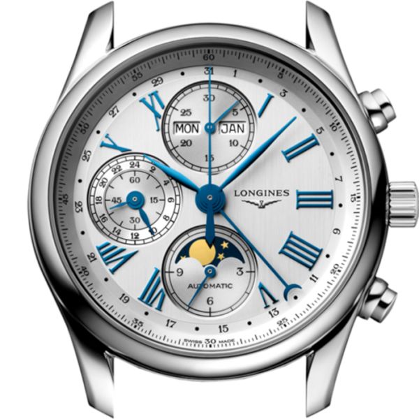 Longines Master Collection Chrono Moonphase Cadran Argenté Bracelet Acier