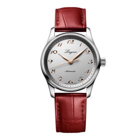 Longines Master Collection Cadran Argenté Bracelet Alligator