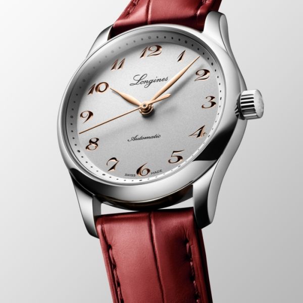 Longines Master Collection Cadran Argenté Bracelet Alligator