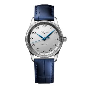 Longines Master Collection Cadran Argenté Bracelet Alligator