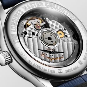 Longines Master Collection Cadran Argenté Bracelet Alligator