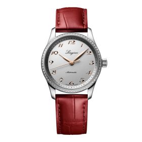 Longines Master Collection Cadran Argenté Bracelet Bracelet Alligator