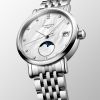 Longines Elegant Collection Moonphase Cadran Nacre blanche Bracelet Acier