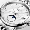 Longines Elegant Collection Moonphase Cadran Nacre blanche Bracelet Acier