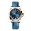 Conquest Cadran Bleu soleillé Bracelet Bracelet caoutchouc