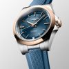 Conquest Cadran Bleu soleillé Bracelet Bracelet caoutchouc